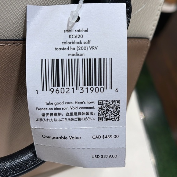 Kate Spade Madison Colorblock Saffiano Leather Small Satchel
Toasted Hazelnut - Picture 11 of 16